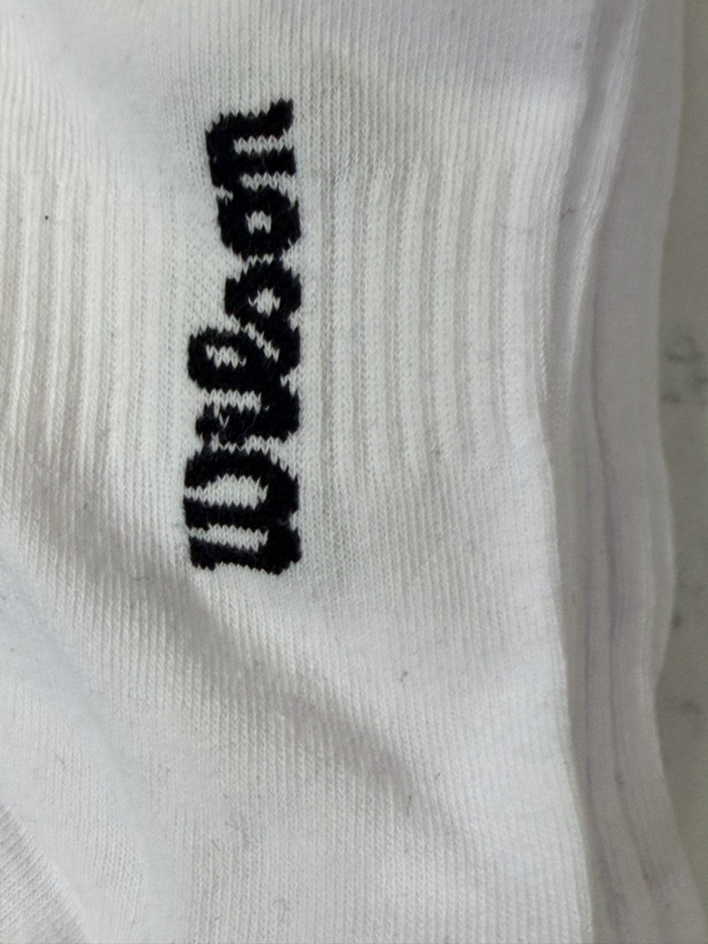 Wilson White Athletic Trainer Socks with Black Logo - 5 Pack - Picture 2 of 7